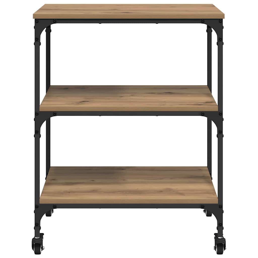 Kitchen Trolley 60 x 41 x 76 cm Engineered Wood Artisan oak