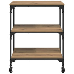 Kitchen Trolley 60 x 41 x 76 cm Engineered Wood Artisan oak