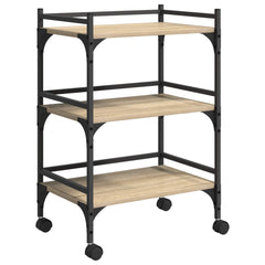 vidaXL Kitchen Trolley Sonoma Oak 50 x 35 x 75.5 cm Engineered Wood 2