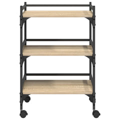 vidaXL Kitchen Trolley Sonoma Oak 50 x 35 x 75.5 cm Engineered Wood 6