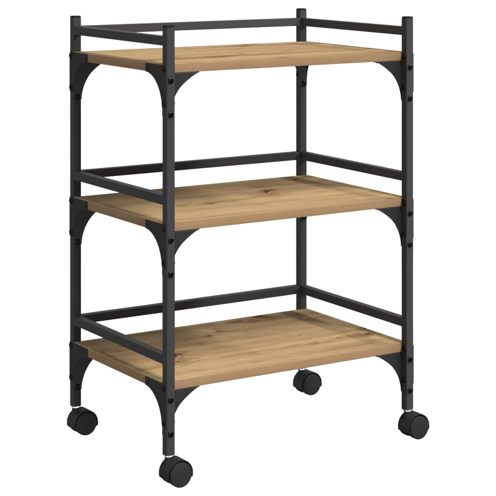 vidaXL Kitchen Trolley Artisan Oak 50 x 35 x 75.5 cm Engineered Wood 2