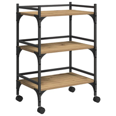 vidaXL Kitchen Trolley Artisan Oak 50 x 35 x 75.5 cm Engineered Wood 2