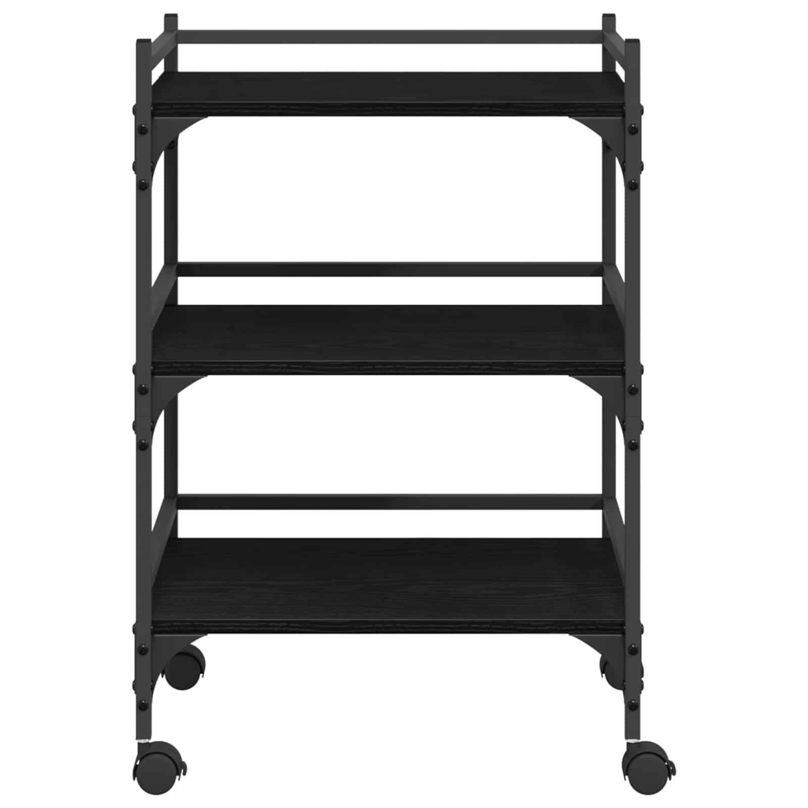 vidaXL Kitchen Trolley Black Oak 50 x 35 x 75.5 cm Engineered Wood 6
