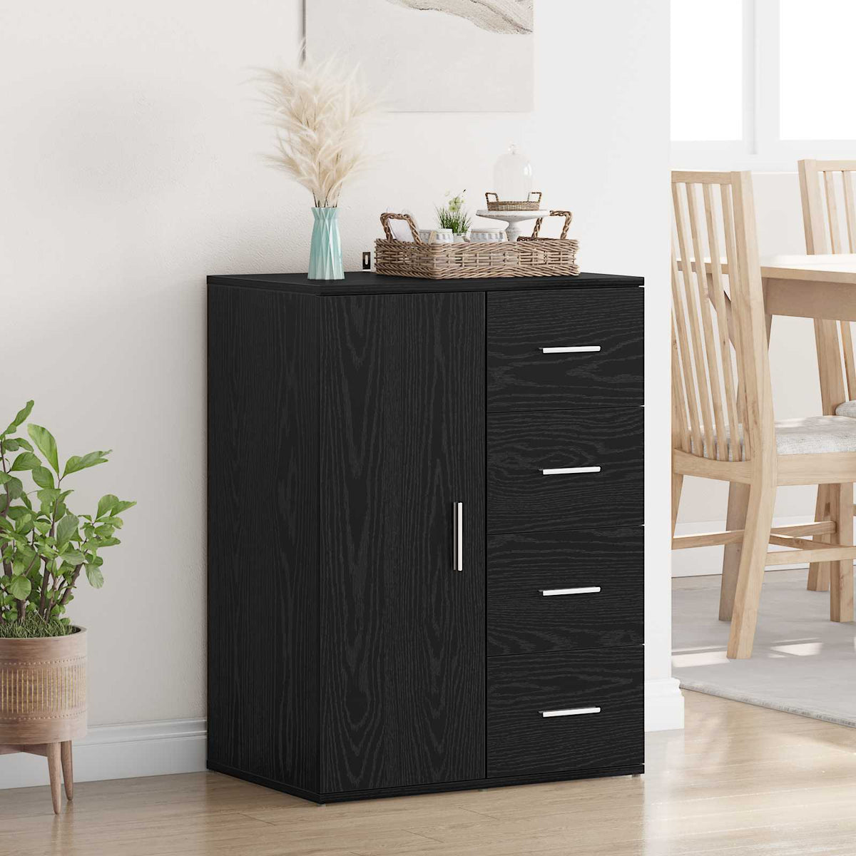 Sideboard 59 x 39 x 80 cm Engineered Wood Black oak