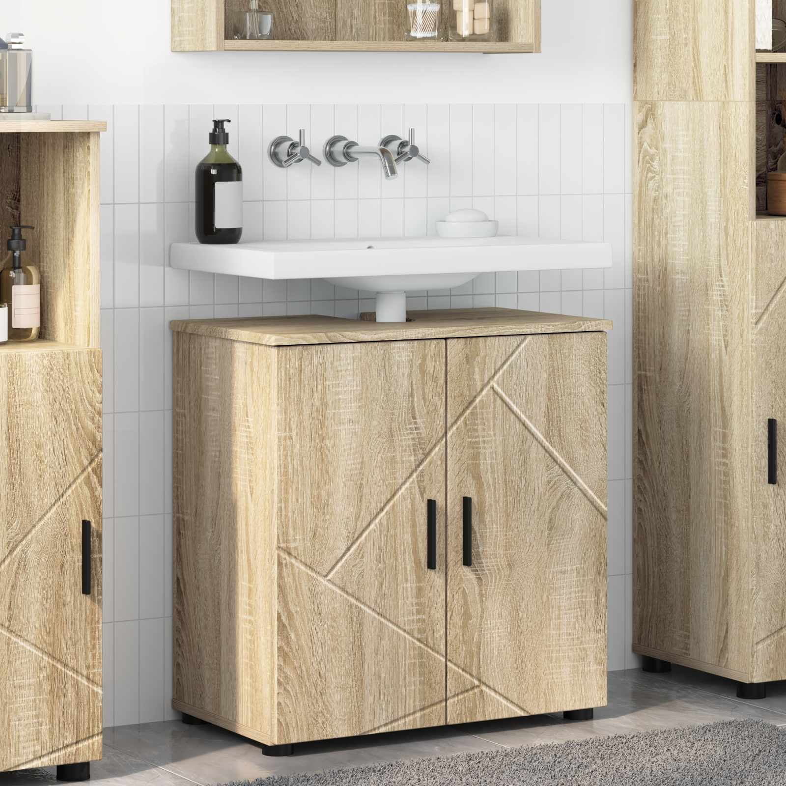 vidaXL Bathroom Cabinet Sonoma Oak 61 x 35 x 64 cm 1