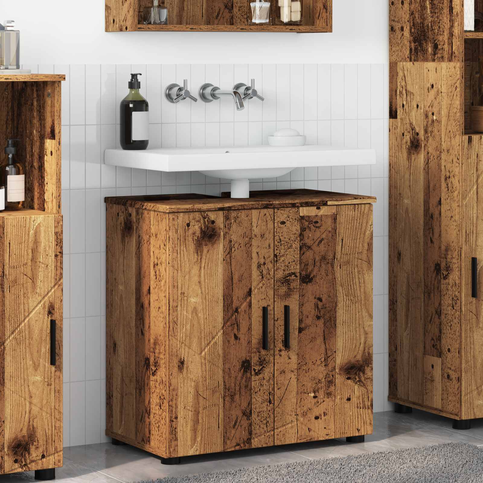 vidaXL Bathroom Cabinet Old Wood 61 x 35 x 64 cm 1
