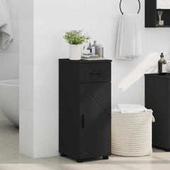 vidaXL Bathroom Cabinet Black 30 x 35 x 80 cm Engineered wood, Metal 4