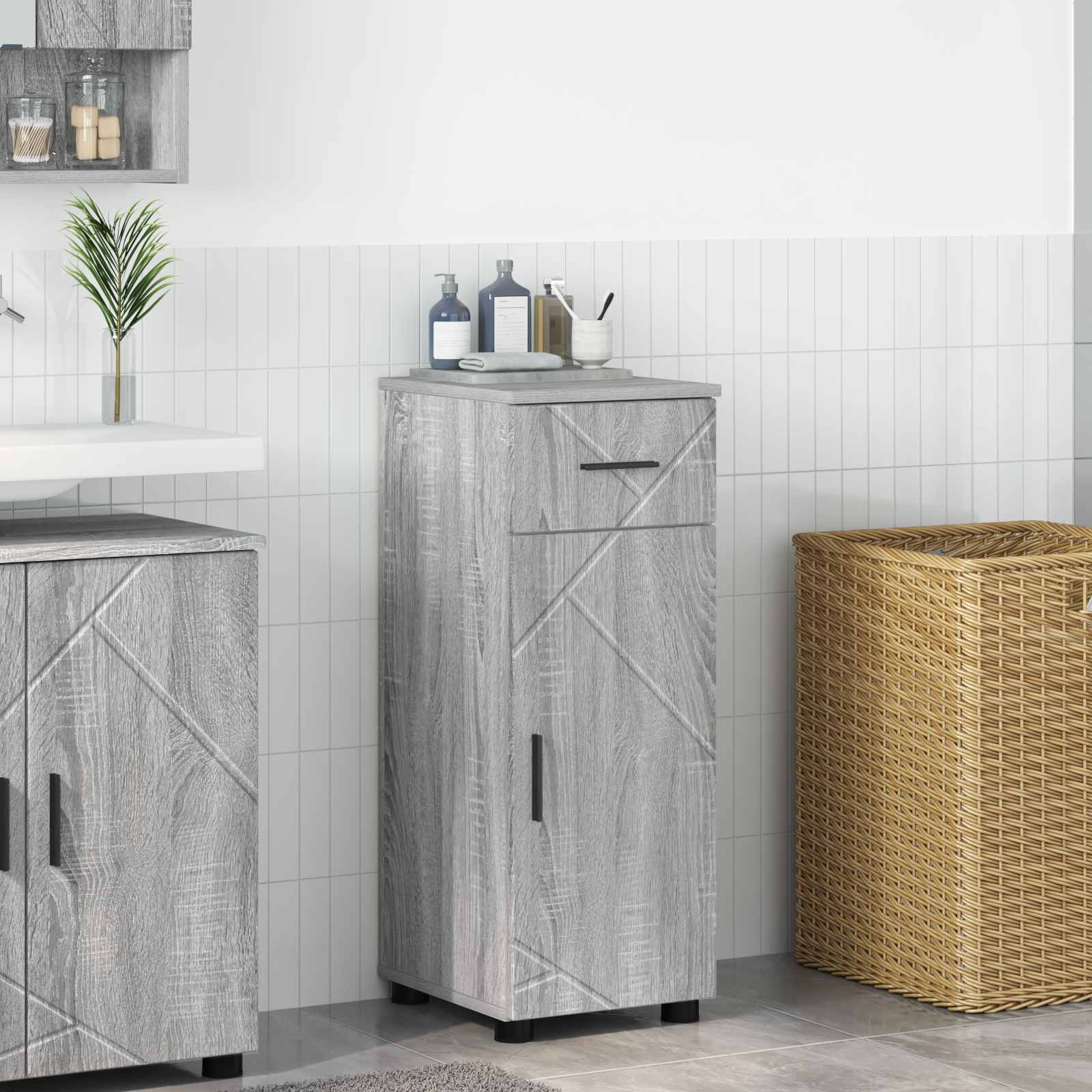 Bathroom Cabinet in Grey Sonoma