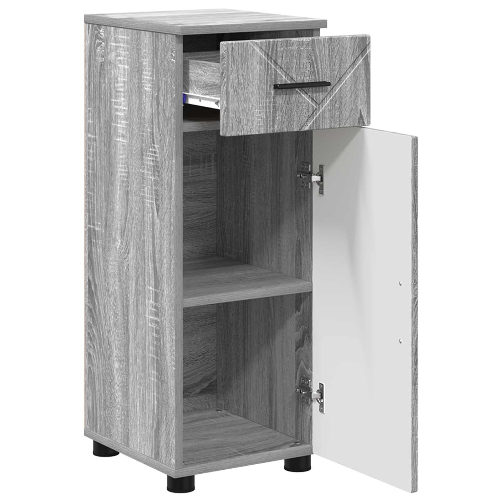 vidaXL Bathroom Cabinet Grey Sonoma 30 x 35 x 80 cm 5