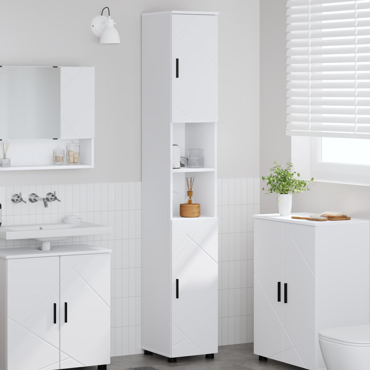 Bathroom Cabinet 30 x 35 x 192 cm White