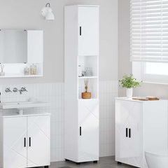 Bathroom Cabinet 30 x 35 x 192 cm High gloss white