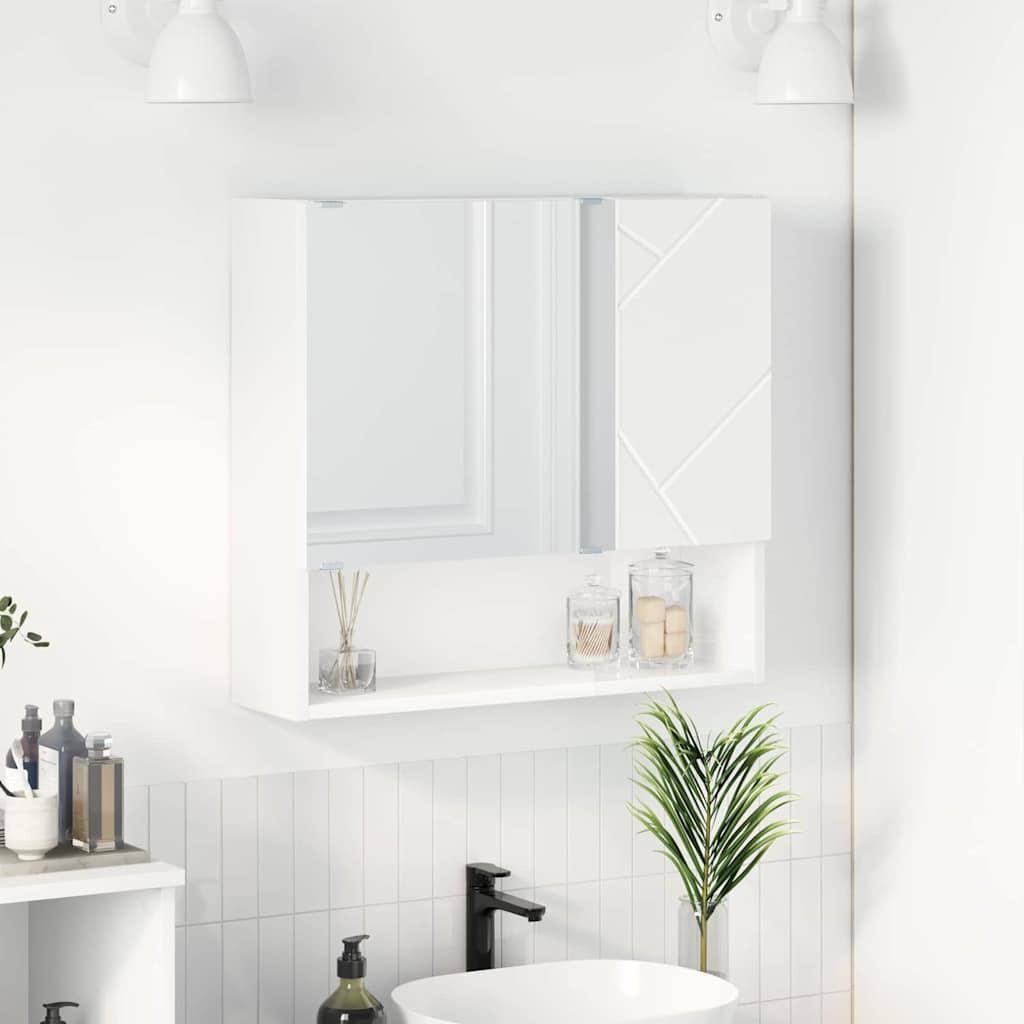 vidaXL Mirror Cabinet White 59 x 17 x 55 cm Engineered Wood 1