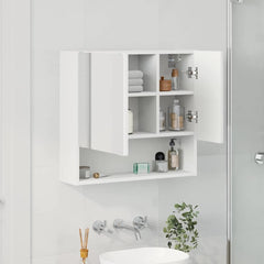 vidaXL Mirror Cabinet White 59 x 17 x 55 cm Engineered Wood 4
