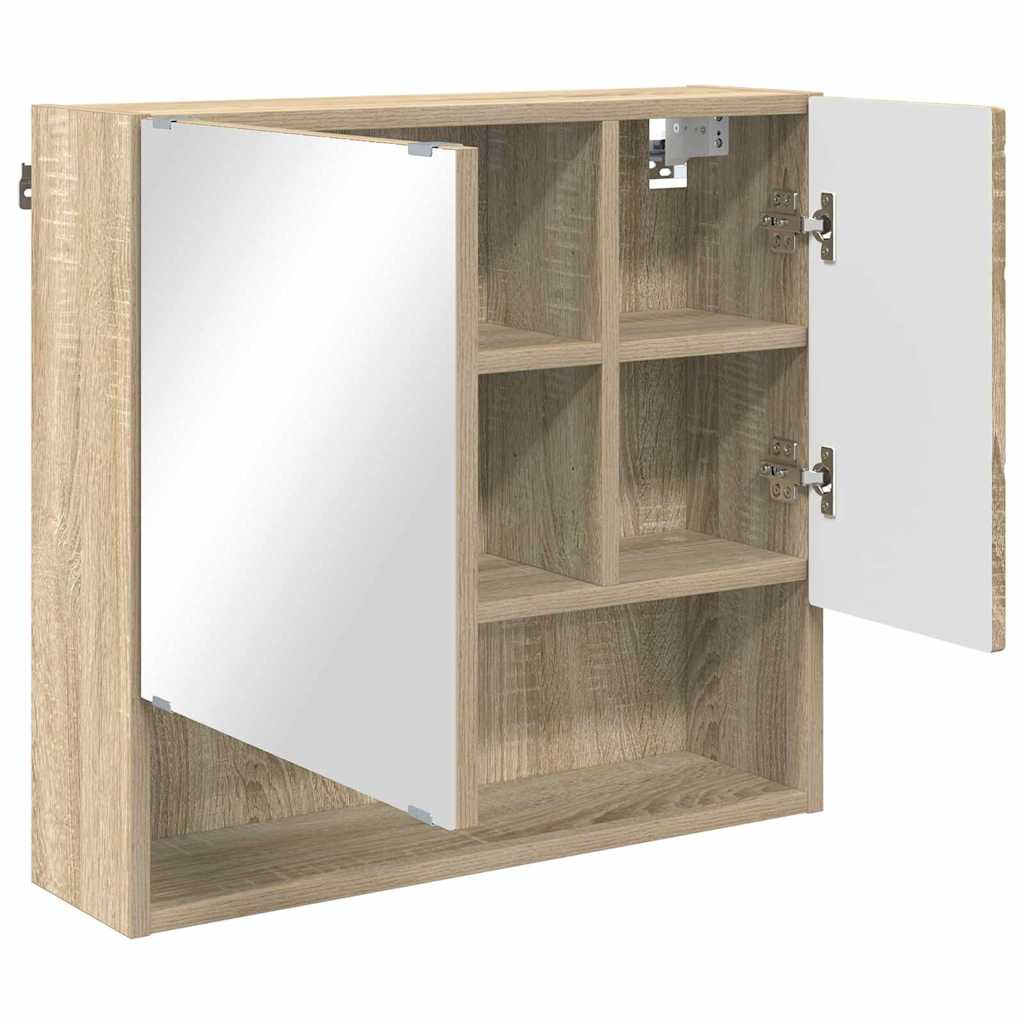 vidaXL Mirror Cabinet Sonoma Oak 59 x 17 x 55 cm Engineered Wood 5