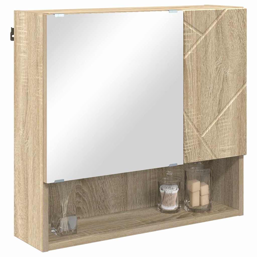 vidaXL Mirror Cabinet Sonoma Oak 59 x 17 x 55 cm Engineered Wood 3