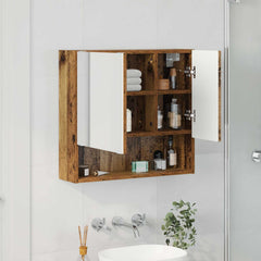 vidaXL Mirror Cabinet Old Wood 59 x 17 x 55 cm Engineered Wood 4