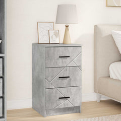Bedside Cabinet Engineered Wood in Concrete Grey