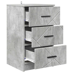 vidaXL Bedside Cabinet Concrete grey 38 x 38 x 66 cm Engineered wood 5