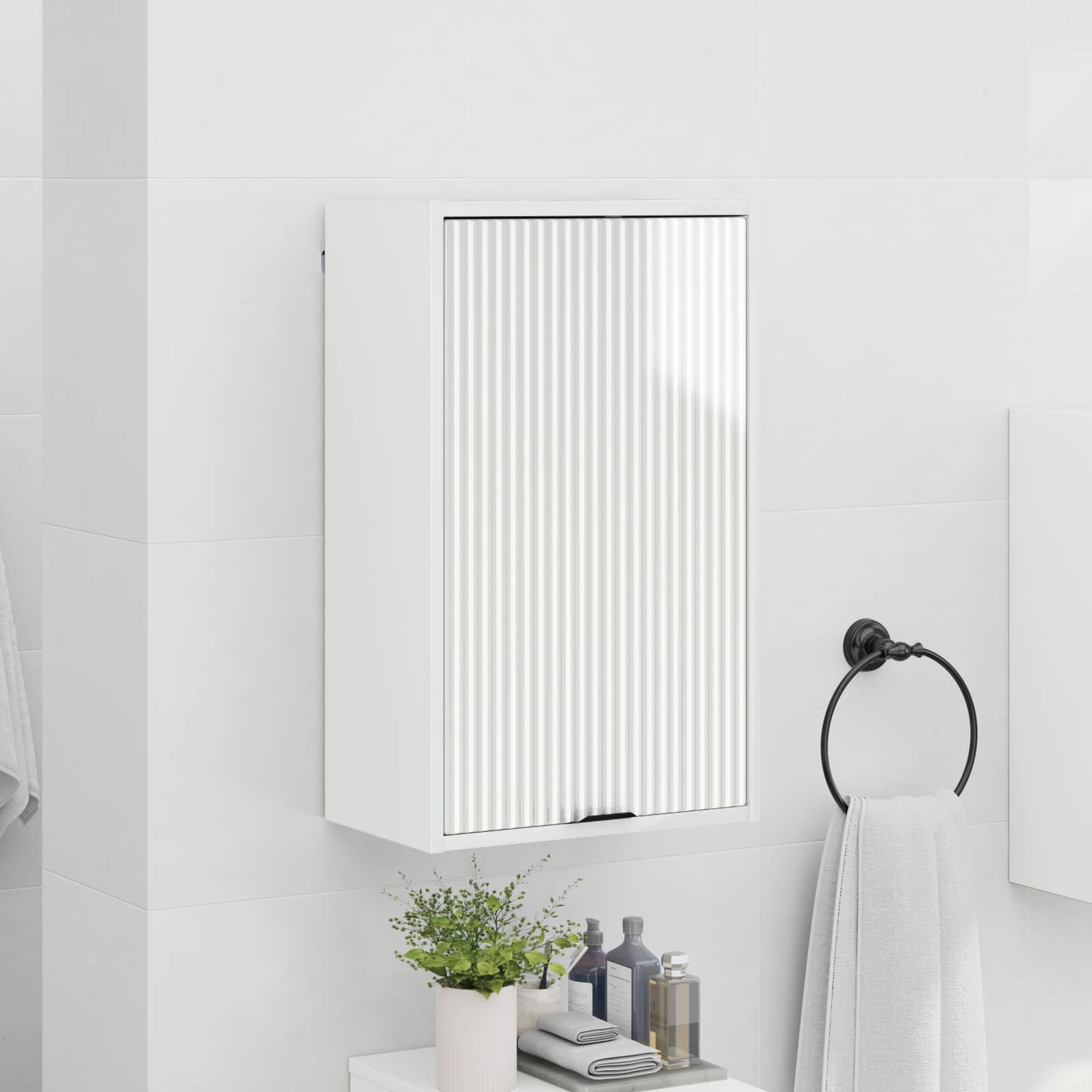 vidaXL Bathroom Cabinet High Gloss White 39 x 23.5 x 65 cm 4