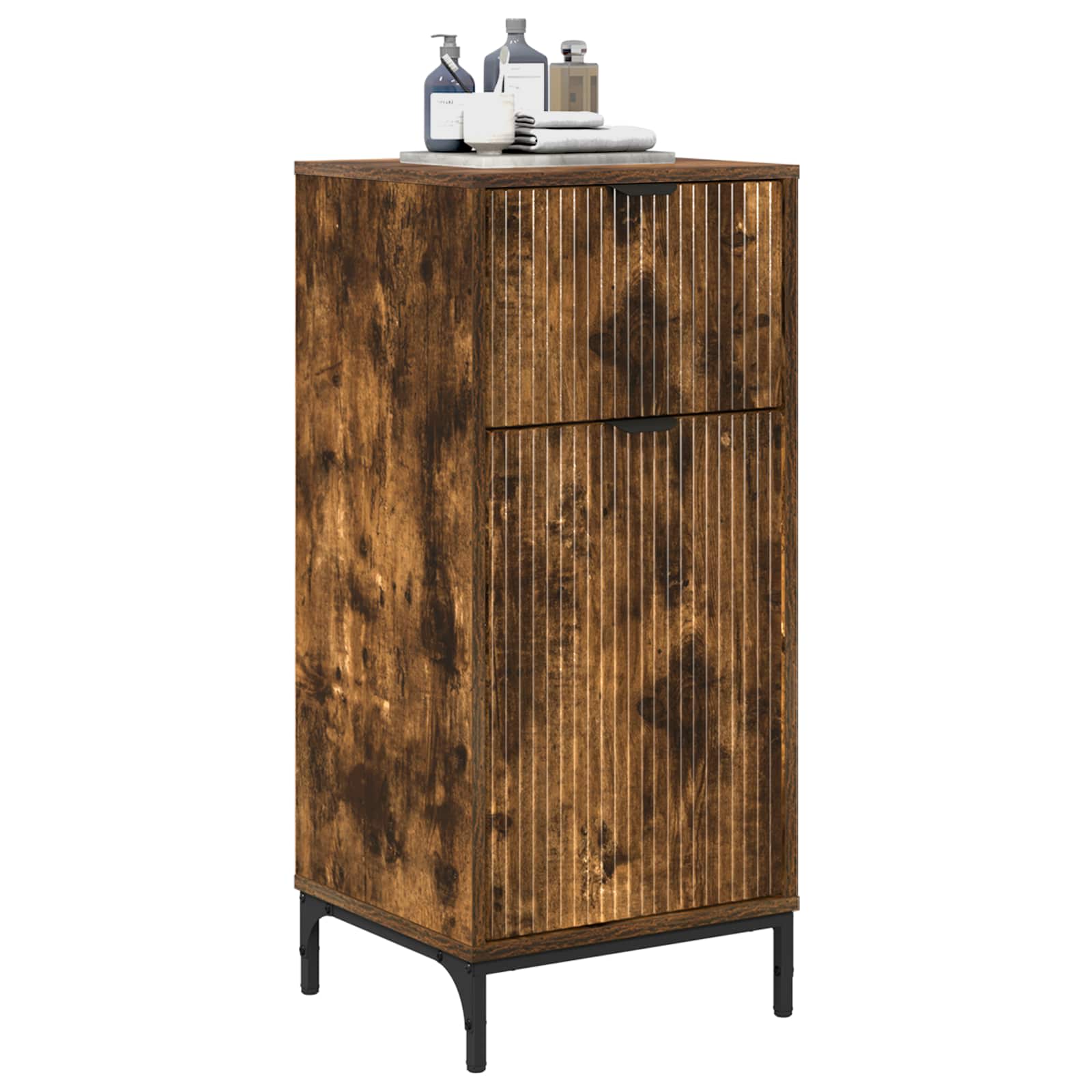 vidaXL Bathroom Cabinet Smoked Oak 39.5 x 36 x 88 cm 3