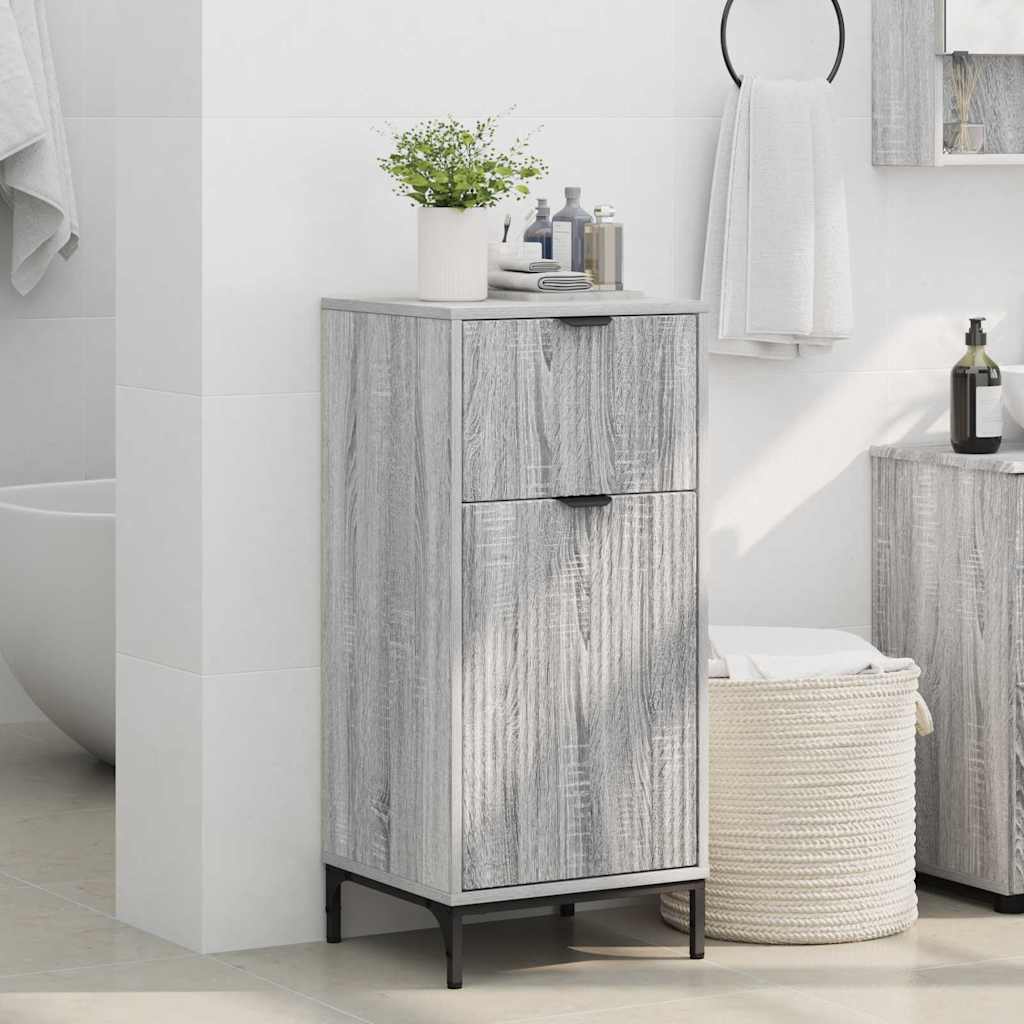 vidaXL Bathroom Cabinet Grey Sonoma 39.5 x 36 x 88 cm 4