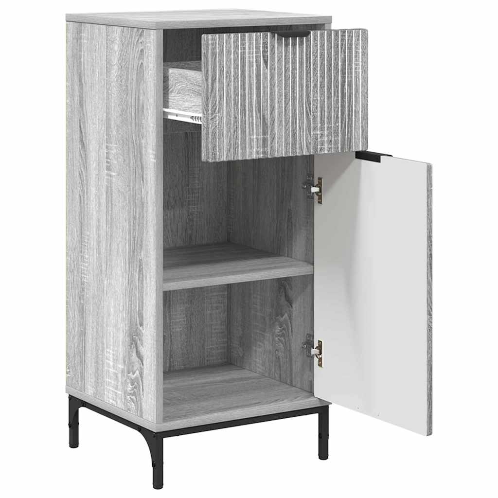 vidaXL Bathroom Cabinet Grey Sonoma 39.5 x 36 x 88 cm 5