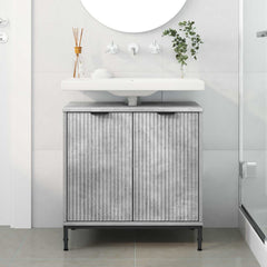 vidaXL Bathroom Sink Cabinet Concrete Grey 60.5 x 33.5 x 61 cm 4