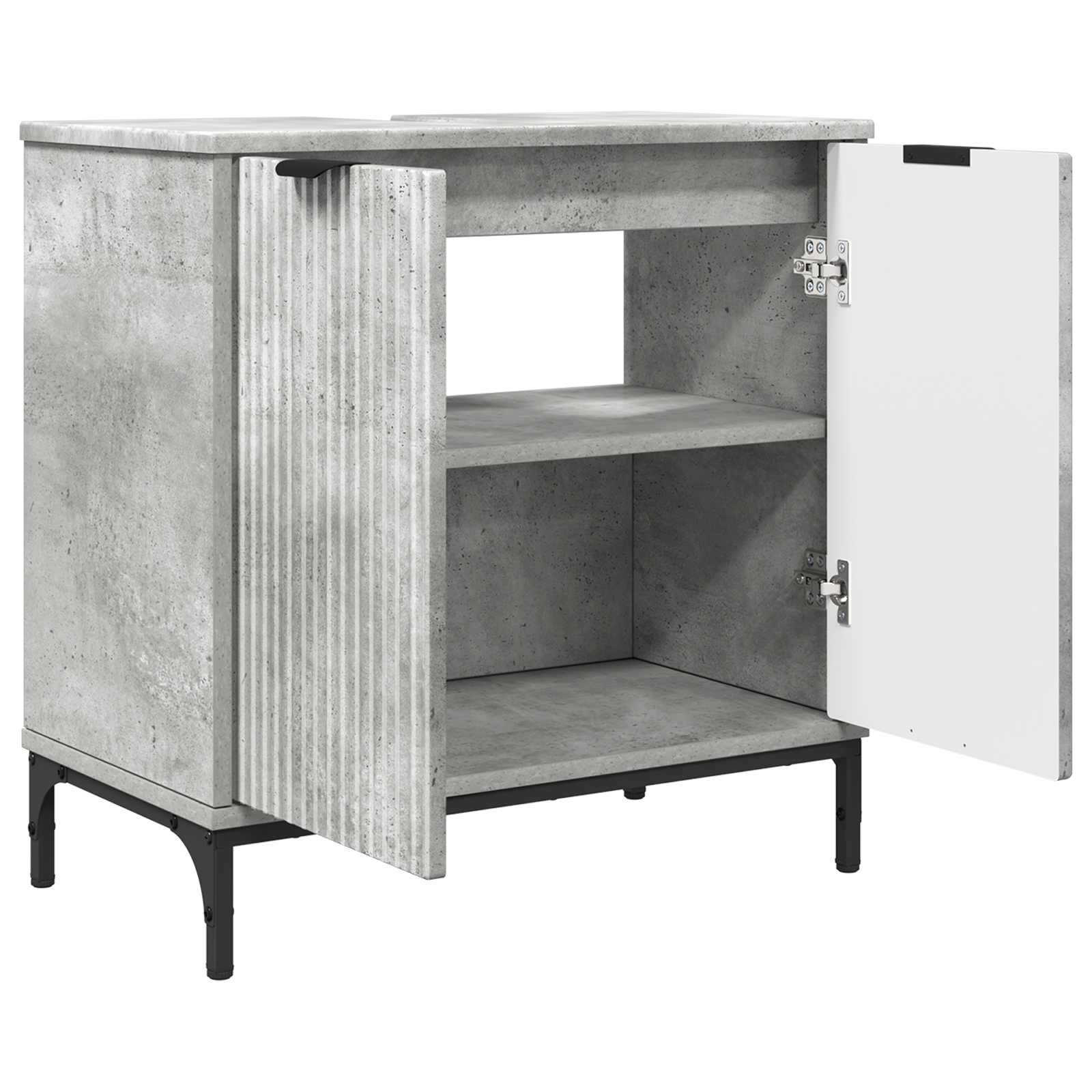 vidaXL Bathroom Sink Cabinet Concrete Grey 60.5 x 33.5 x 61 cm 5