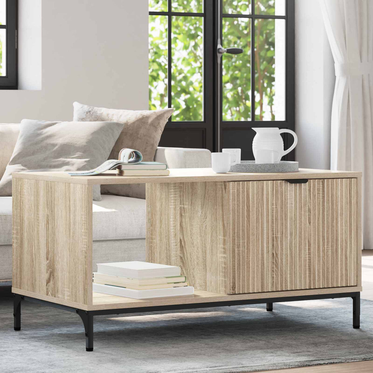 Coffee Table 90 x 49 x 46 cm Engineered Wood Sonoma oak