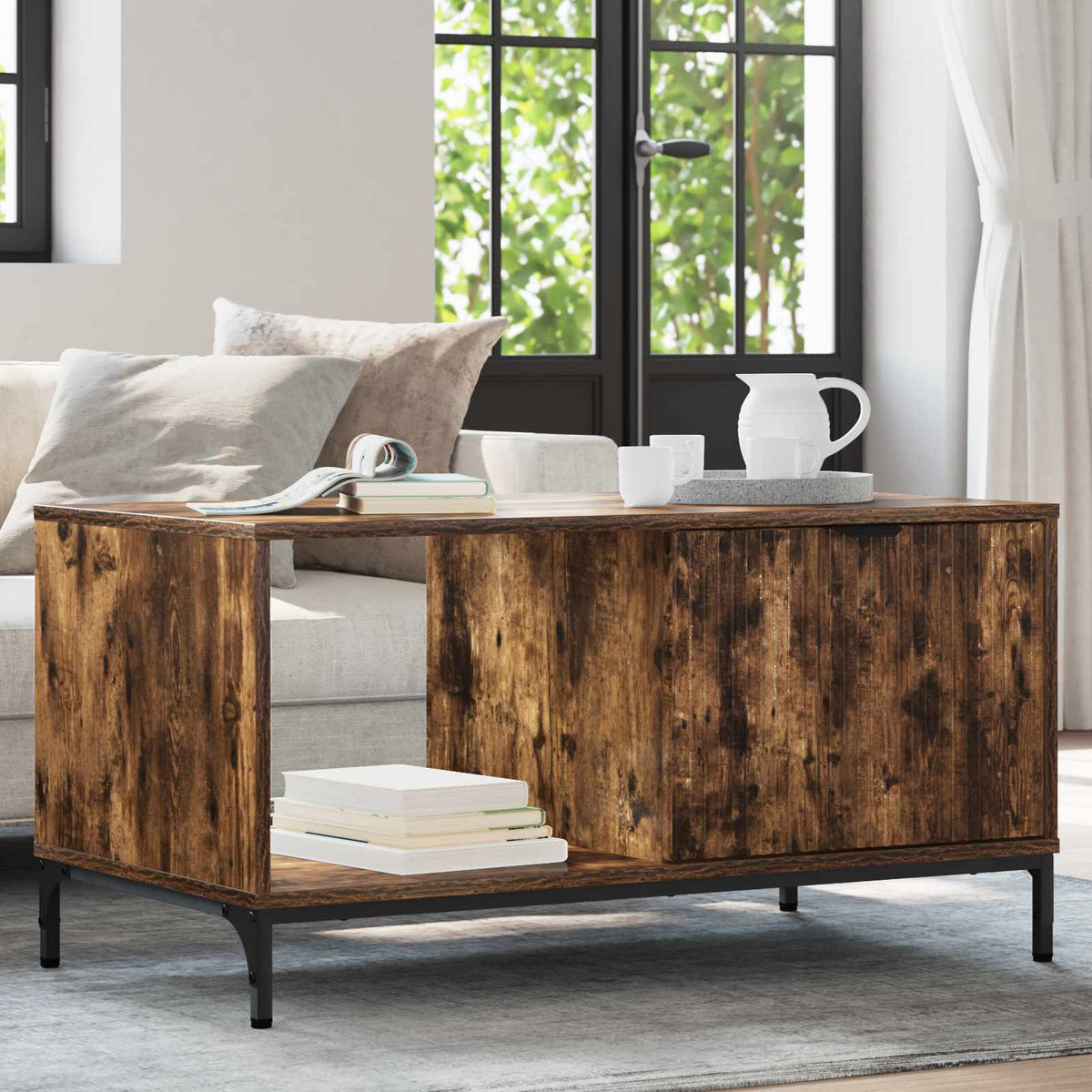 Coffee Table 90 x 49 x 46 cm Engineered Wood Smoked oak
