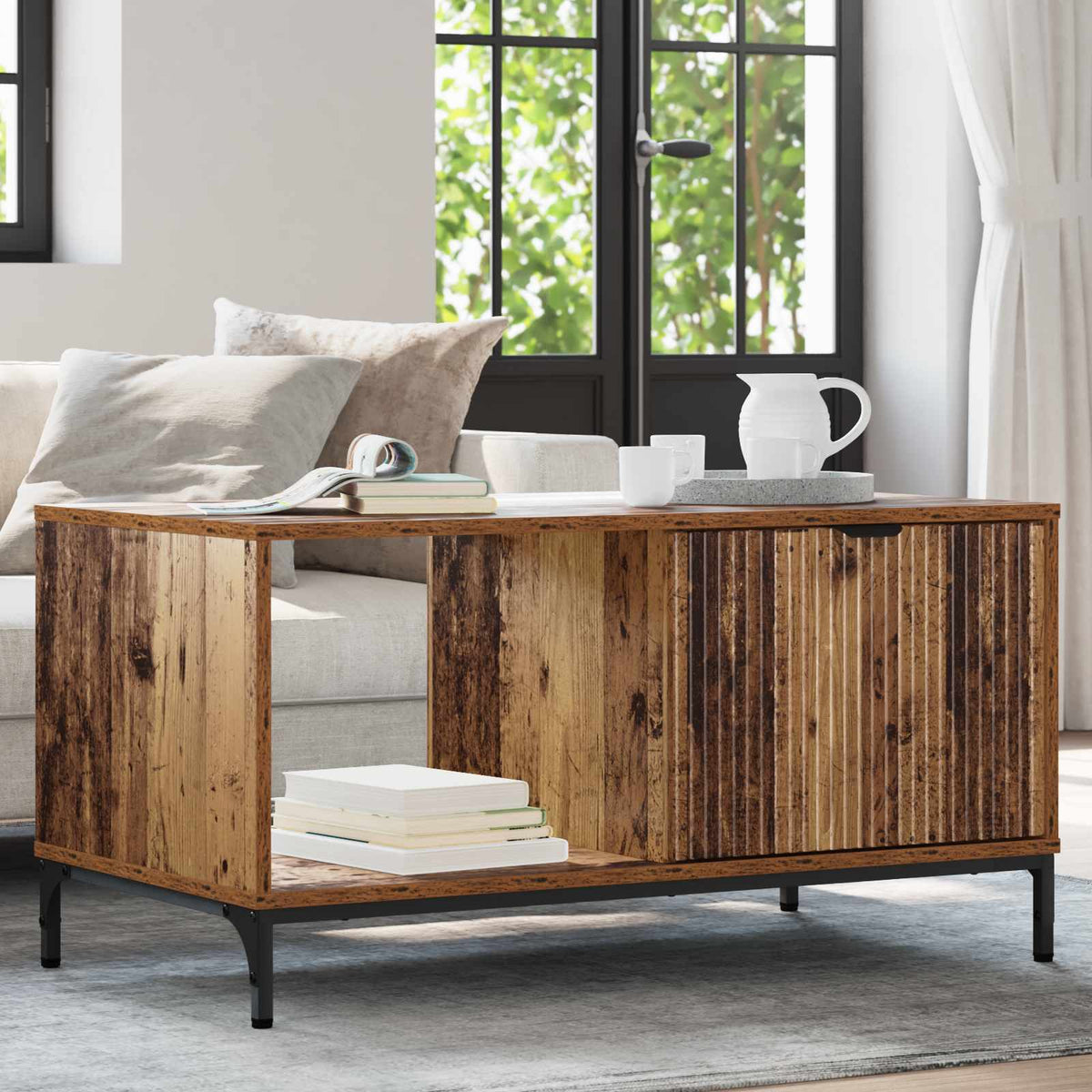 Coffee Table 90 x 49 x 46 cm Engineered Wood Old wood