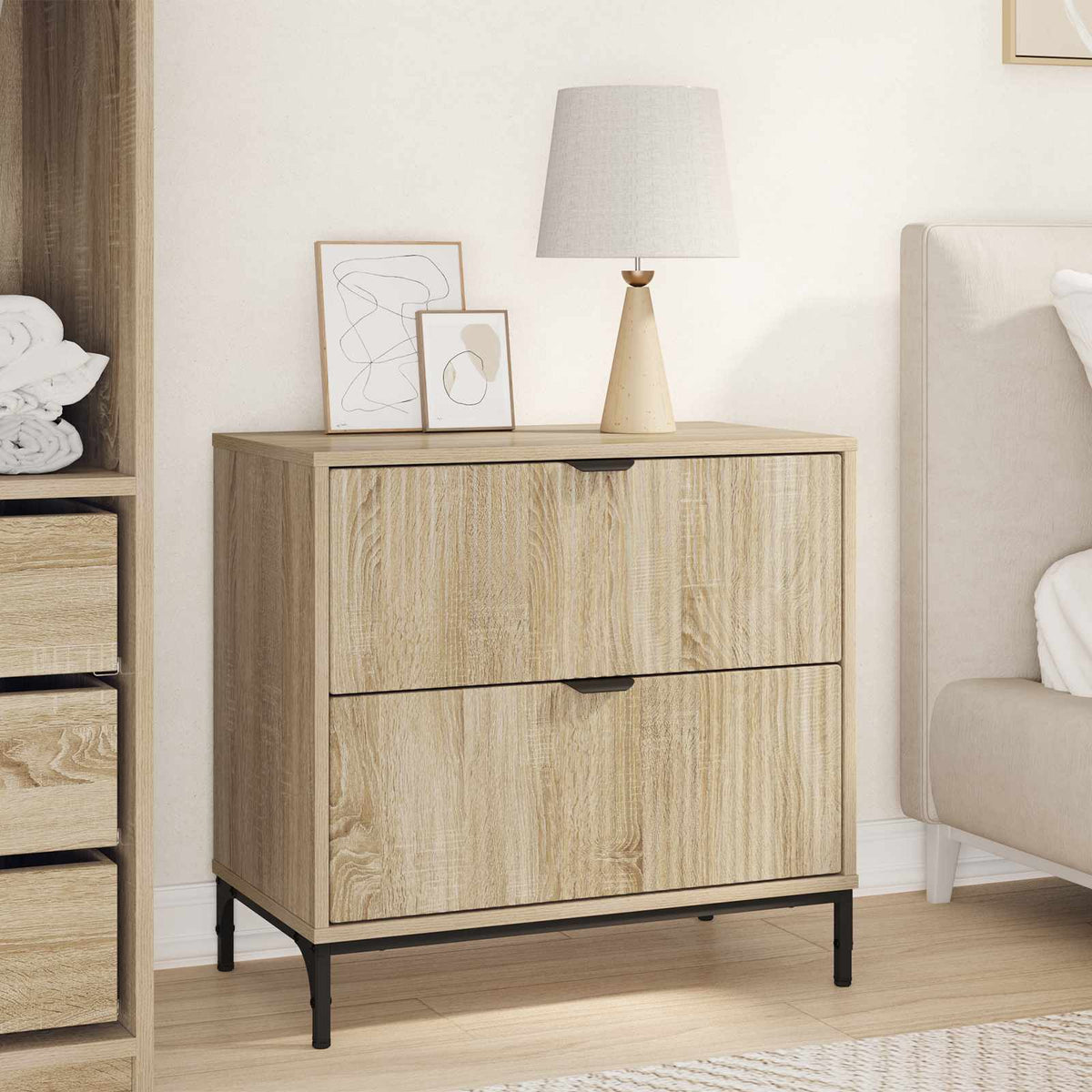 Bedside Table 63.5 x 36 x 61 cm Engineered wood Sonoma oak