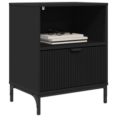 vidaXL Bedside Cabinet 2 pcs Black 49 x 36 x 61 cm Engineered wood 3