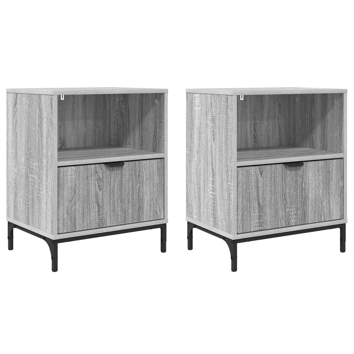 vidaXL Bedside Cabinet 2 pcs Grey sonoma 49 x 36 x 61 cm 2