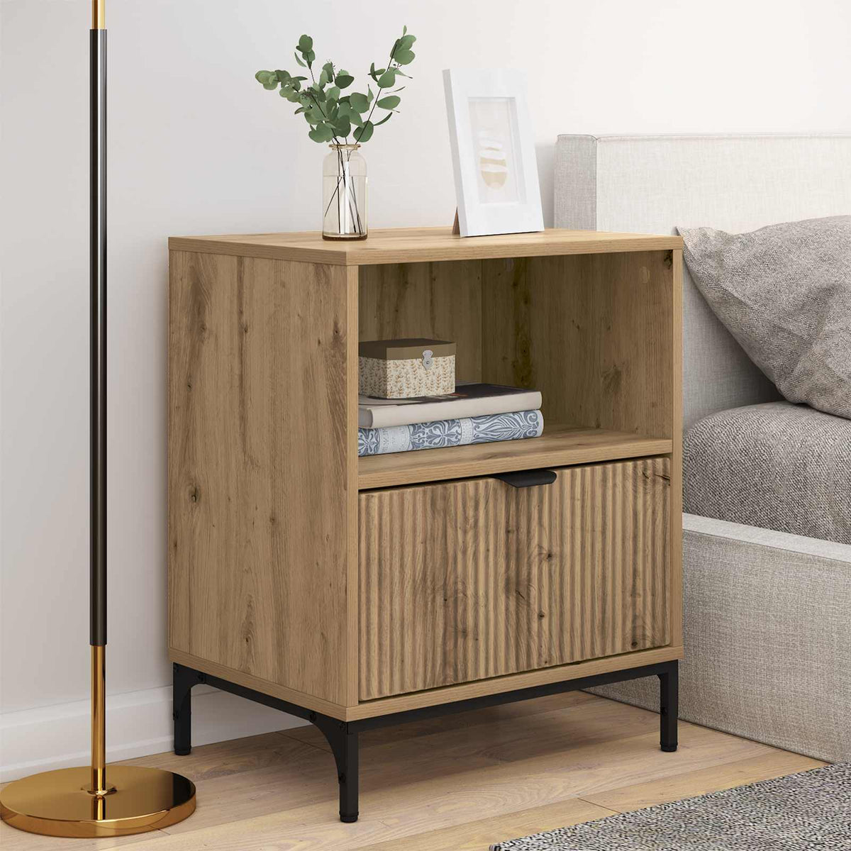 vidaXL Bedside Cabinet 2 pcs Artisan oak 49 x 36 x 61 cm 4