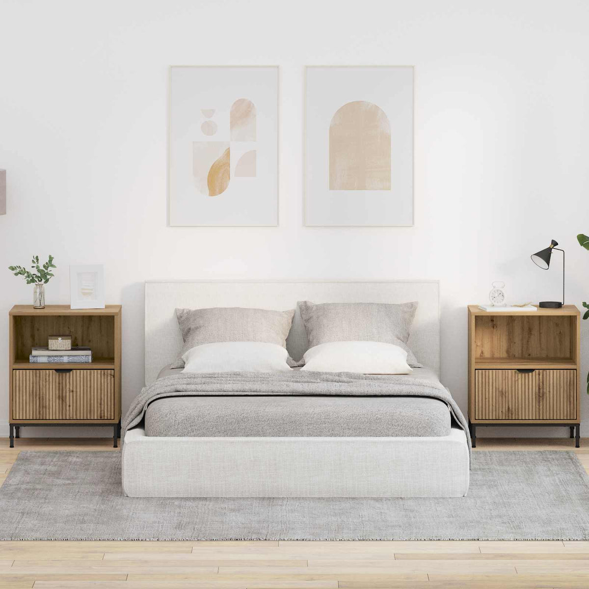 vidaXL Bedside Cabinet 2 pcs Artisan oak 49 x 36 x 61 cm 1
