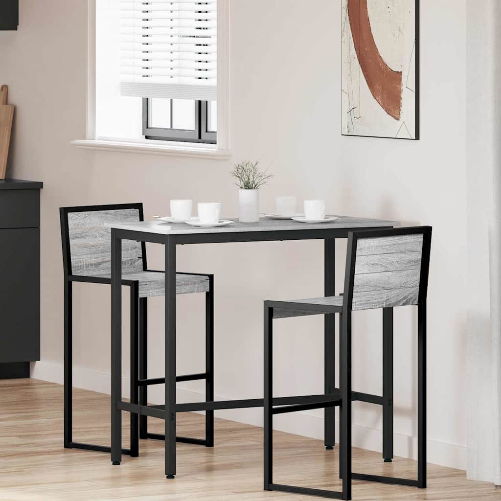 Table Engineered Wood and Steel Grey sonoma 90.5 cm 50 cm