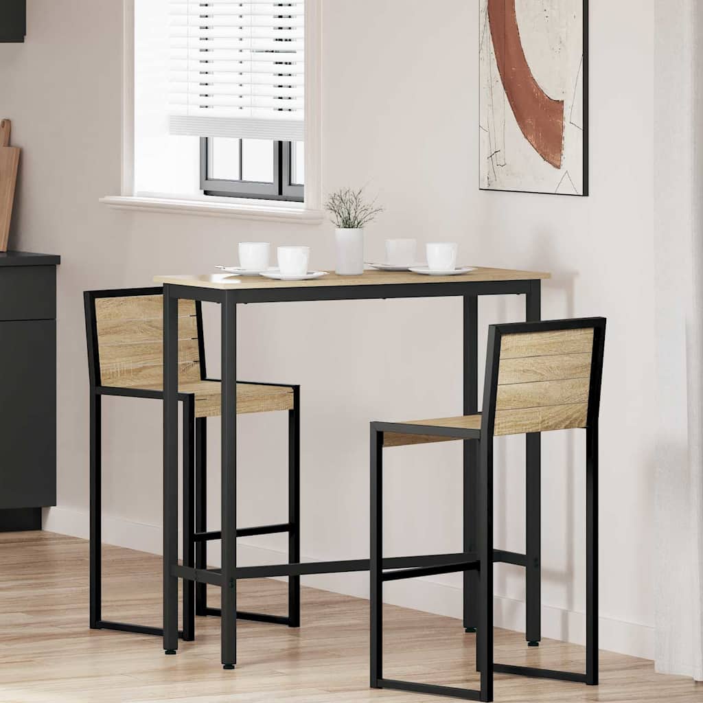 vidaXL Table Engineered Wood and Steel