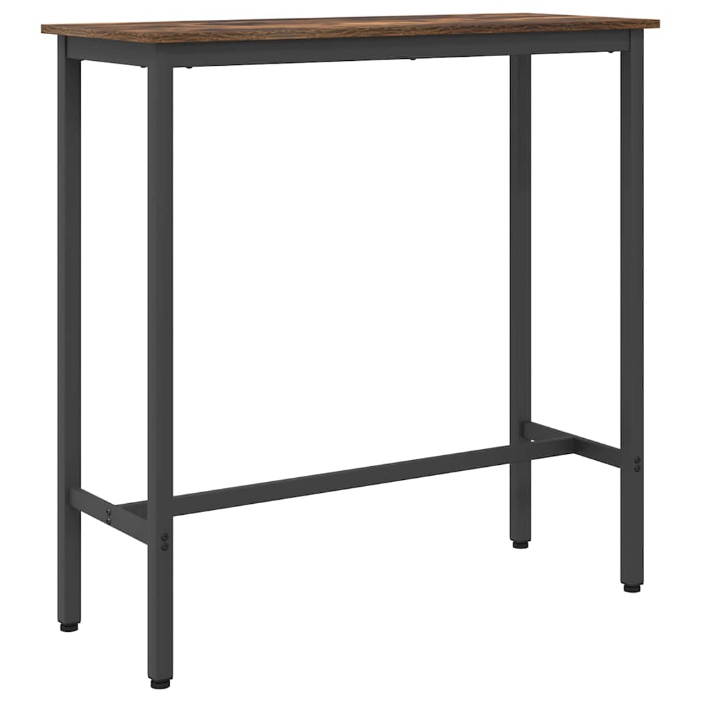 vidaXL Table Smoked Oak 100 x 40 x 100.5 cm Engineered Wood and Steel 2