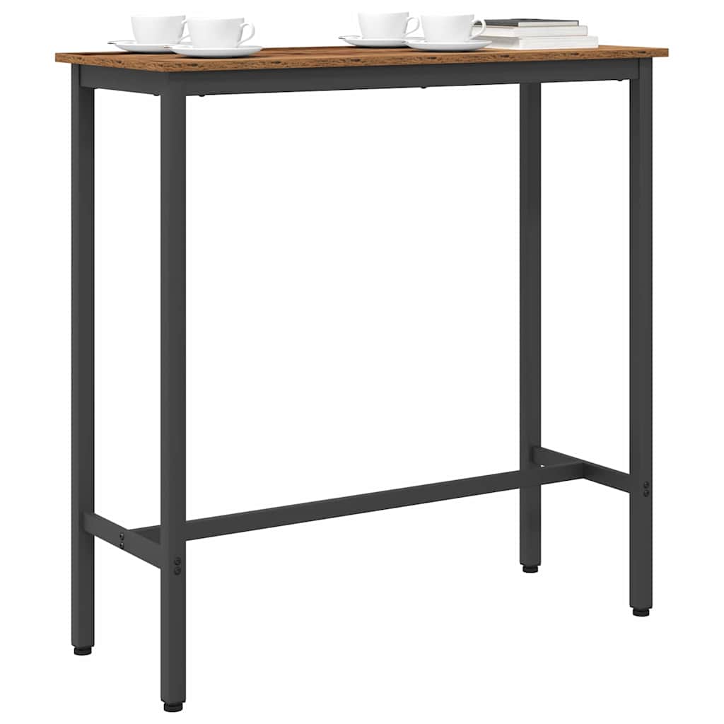 vidaXL Table Old Wood 100 x 40 x 100.5 cm Engineered Wood and Steel 3