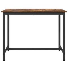 vidaXL Table Smoked Oak 100 x 50 x 76.5 cm Engineered Wood and Steel 3
