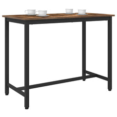 vidaXL Table Smoked Oak 100 x 50 x 76.5 cm Engineered Wood and Steel 2