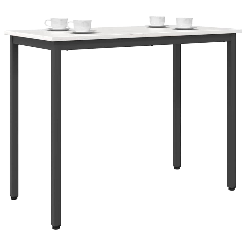 vidaXL Table White 100 x 50 x 77 cm Engineered Wood and Steel 2