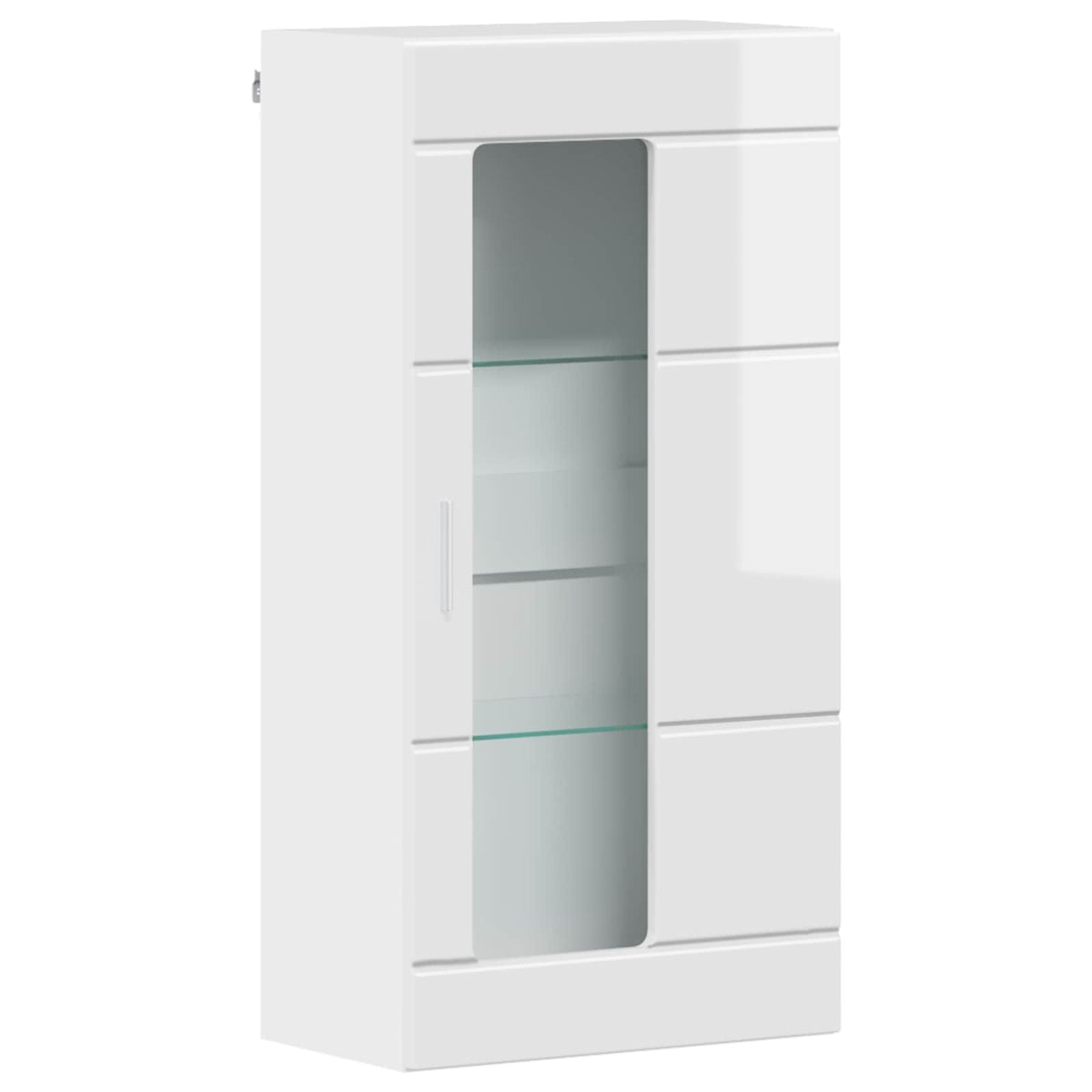vidaXL Wooden Cabinet High Gloss White Engineered Wood 2