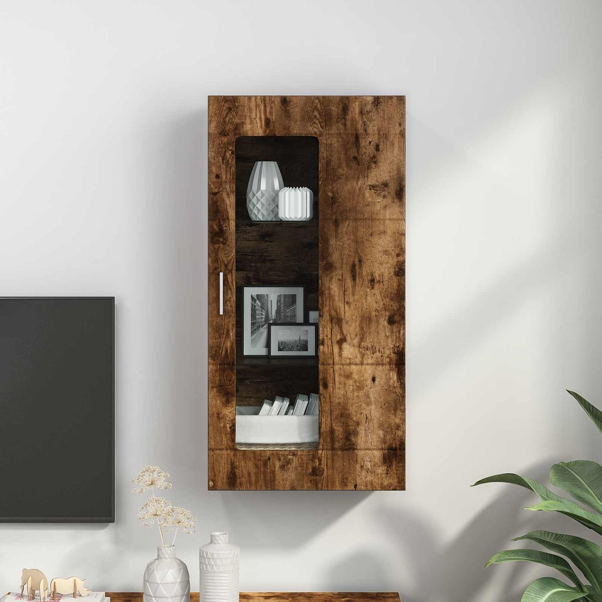 vidaXL Wooden Cabinet Smoked Oak Engineered Wood 4