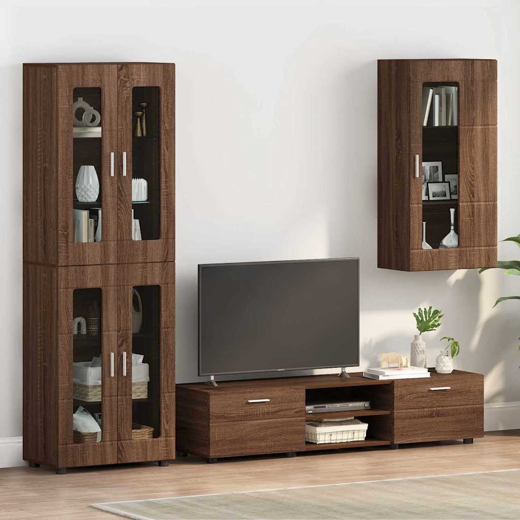 vidaXL Wooden Cabinet Brown Oak Engineered Wood 1