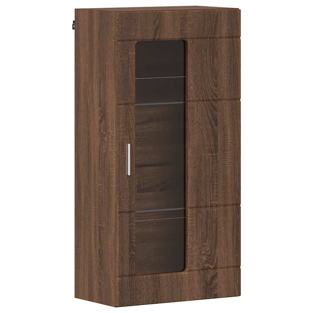 vidaXL Wooden Cabinet Brown Oak Engineered Wood 2
