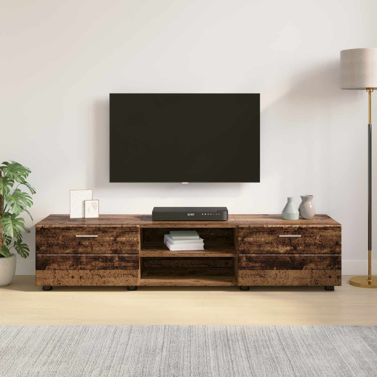 vidaXL Wooden Cabinet 150 x 39 x 30 cm Old Wood Engineered Wood 4