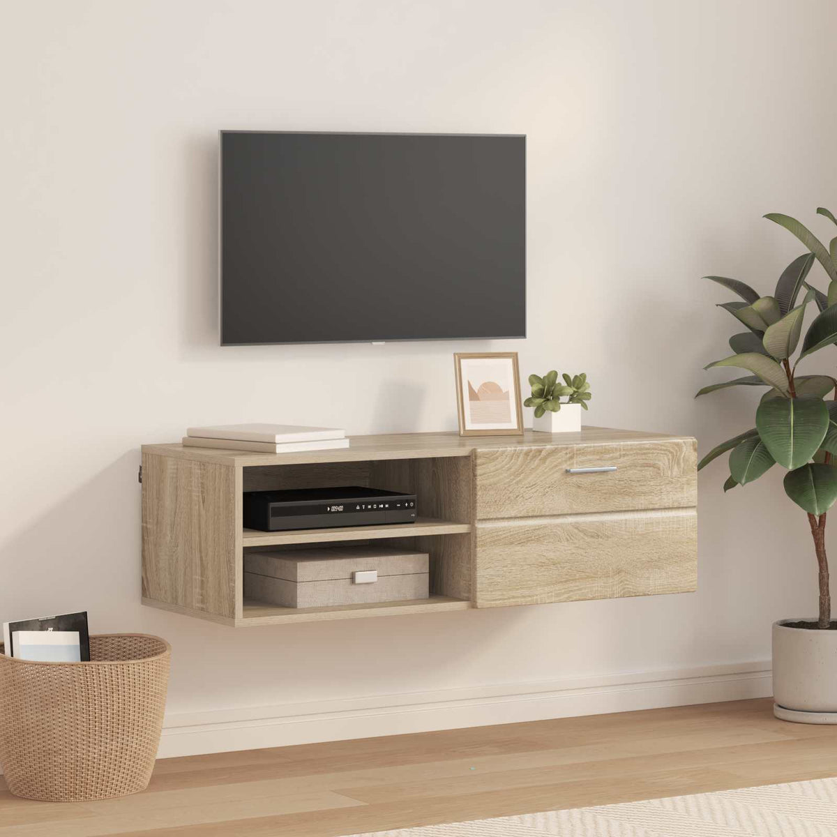 TV Cabinet Set FLORIN 3 pcs 150 x 39 x 30 cm Sonoma oak TV cabinet with 1 drawer