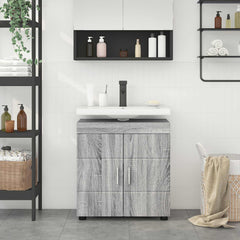 vidaXL Bathroom Cabinet Set TULUM Grey Sonoma 60 x 34 x 63 cm 4